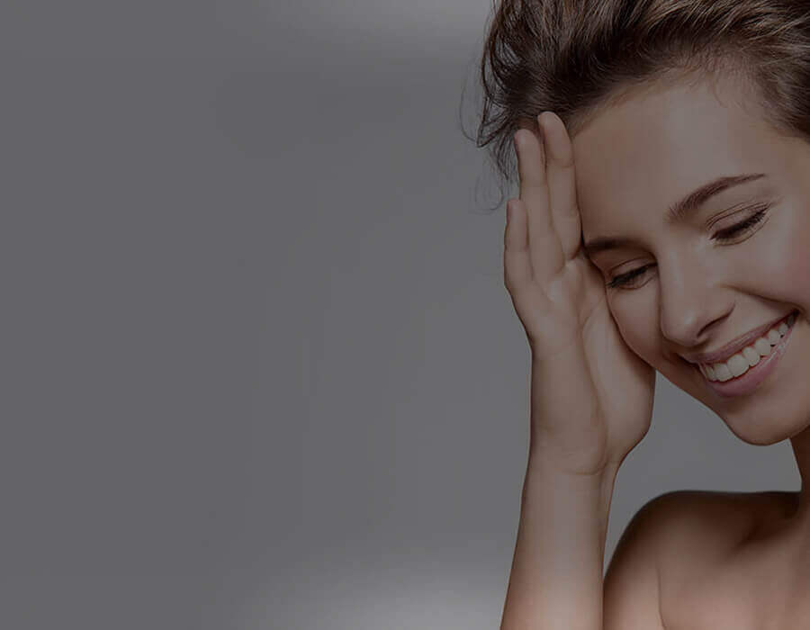 woman shly smiling
